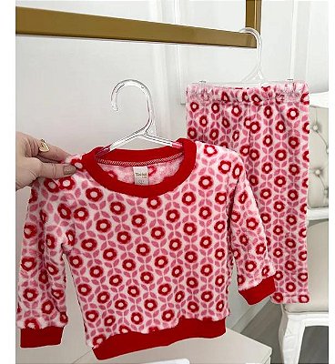 Conjunto Bebê Peluciado Flores