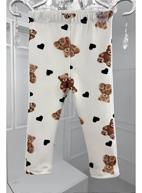Calça Infantil Termica Off White Ursinhos