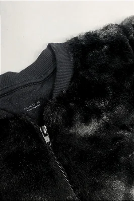Jaqueta de Pelo Preto