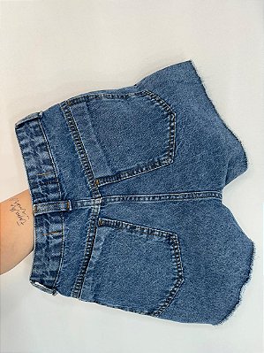 Short Jeans Feminino Cintura Alta Com Bordado Love Colorido - Mademoiselle  Modas