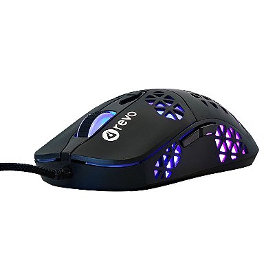 Mouse Gamer Revo Tarvos Perfurado 5500 DPI Ajustável LED RGB Preto