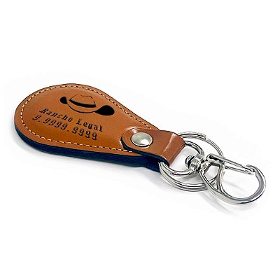 Chaveiro Gravação A Laser Corino Marrom Gota