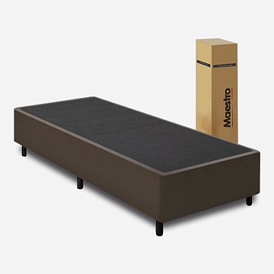 Cama Box Solteiro Desmontável (na caixa) 88x188x40m Suede Marrom