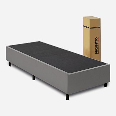 Cama Box Solteiro Desmontável (na caixa) 88x188x40m Suede Cinza