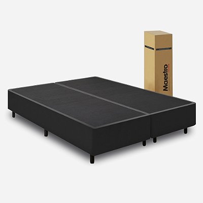 Cama Box King Desmontável (na caixa) 193x203x40cm Suede Preto
