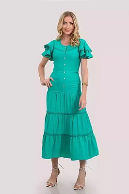 Vestido Longo na cor verde 31969 marca Joyaly
