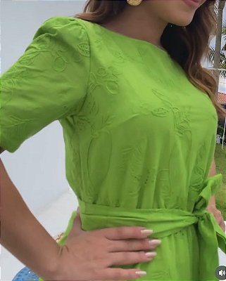 Vestido Ester Verde em Laise - Dvanelle
