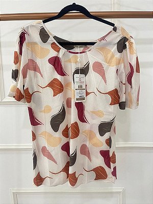 Blusa estampa marrom  - Maria Amore - cod. 00843
