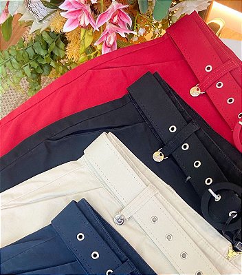 Saia longa alfaiataria com elastano cor VERMELHO - JOYALY   - ref. 12817