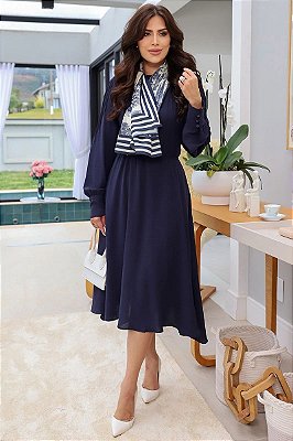 Vestido Max Air Flow azul marinho referencia 4191 Kauly