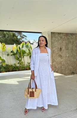 Conjunto Lia Vestido e Camisa branco refe7410 Help Chik