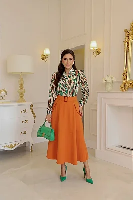 Conjunto Kauly Chiffon Estampado Chevron - 4414