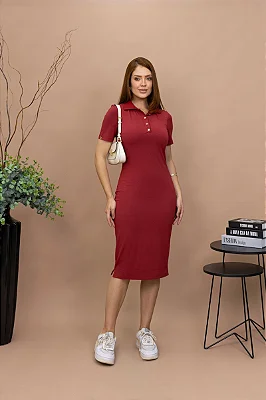 Vestido Luciana Pais Malha Cor Vinho Aberturas Barra - 94390