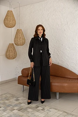 Terninho Luciana Pais Risca de Giz Preto 94416