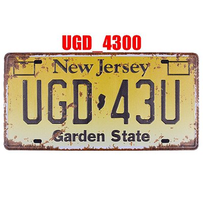 Quadro Placa Decorativa Metal New Nova Jersey Estados Unidos