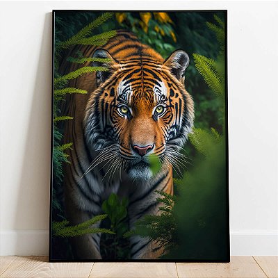 Quadro Decorativo Canvas Animal Selvagem Tigre Por do Sol