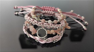 Conjunto Rosê em Pedras