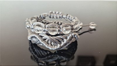 Dupla Macramé Cristal Prata