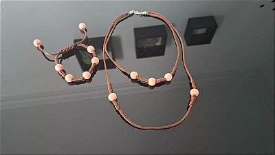 Pulseira e Colar Veludo