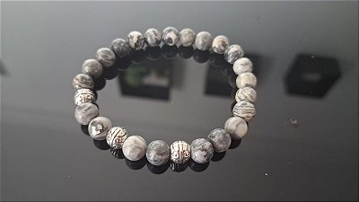 Pulseira de Jaspe Cinza Mesclada