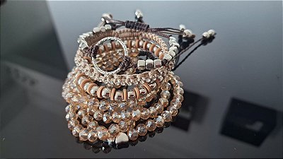 Conjunto Bege e Marron