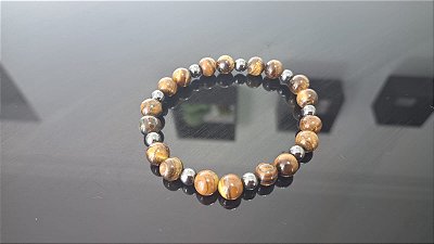 Pulseira Olho de Tigre e Hematita