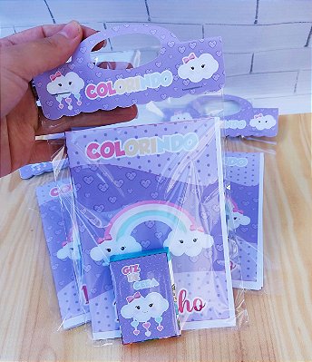 Kit Livrinho de Colorir Personalizado Chuva de amor