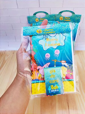 Kit Livrinho de Colorir Personalizado Bob Esponja