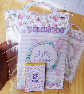 Kit Livrinho de Colorir Personalizado Borboletas