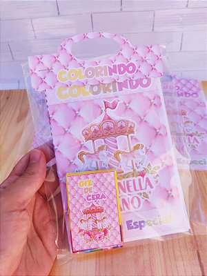 Kit Livrinho de Colorir Personalizado Carrossel Menina