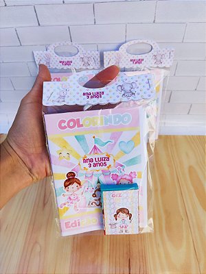 Kit Livrinho de Colorir Personalizado Circo rosa candy