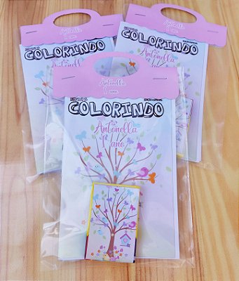 Kit Livrinho de Colorir Personalizado Jardim Encantado