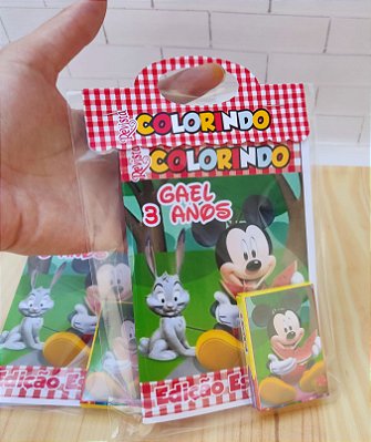 Kit Livrinho de Colorir Personalizado Mickey PicNic
