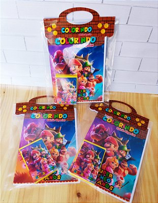 Kit Livrinho de Colorir Personalizado Super Mario O Filme