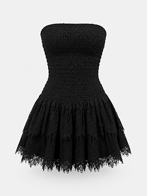 VESTIDO LASTEX RENDA