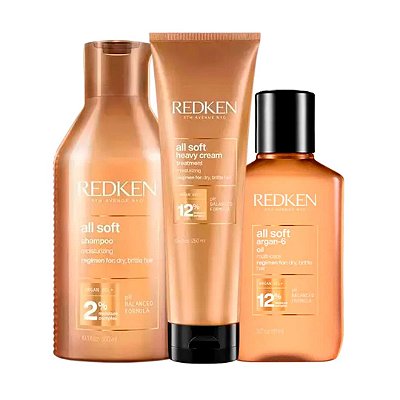 Kit Redken All Soft Shampoo + Máscara + Óleo Capilar