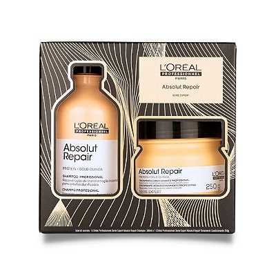 L'Oréal Professionnel Coffret Absolut Repair Shampoo 300ml e Máscara Gold Quinoa +Protein 250ml