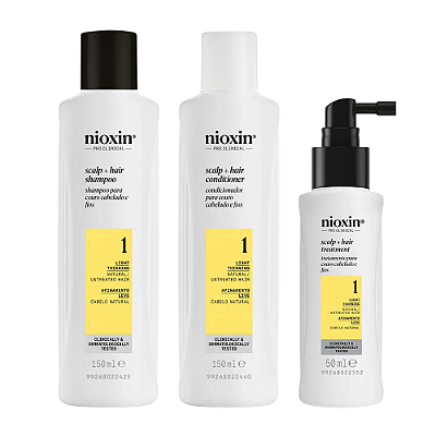 Wella Professionals Nioxin System 1 - Kit 150+150+50ml - Afinamento Leve