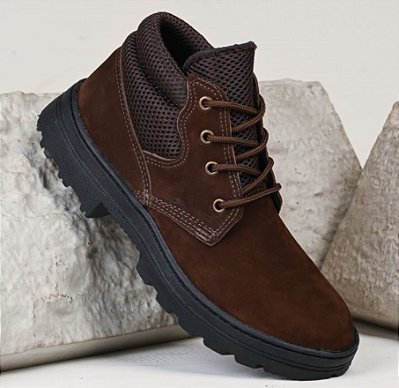 BOTINA BIQ. PLÁSTICO AMARRAR NOBUCK MARROM WORKBOOTS CA 36263
