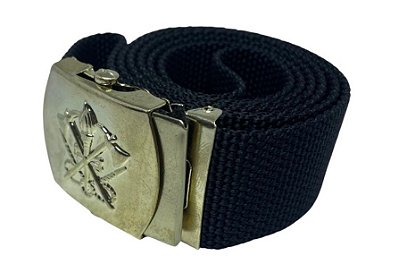 CINTO BRIGADISTA PRETO 1,60 FIVELA DOURADA