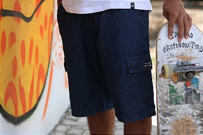 Bermuda Cargo Jeans Conexão Skateboard