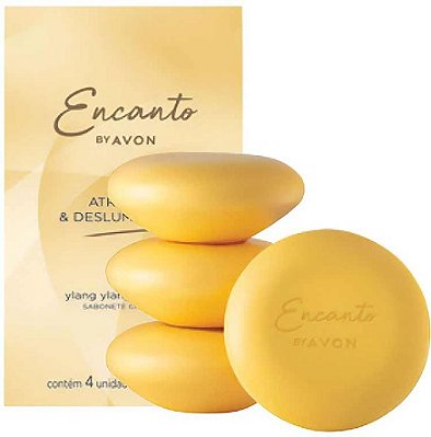 Sabonetes Encanto Atraente & Deslumbrante - Caixa com 4 unidade 80g cada.