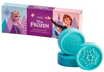 Sabonete Frozen - Caixa com 3 unidades 50g cada.