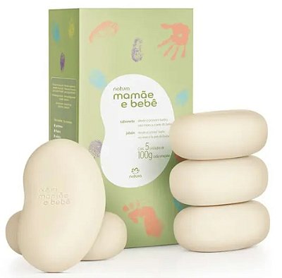 Sabonete mamãe e bebê - caixa com 5 unidades 100g cada unidade.