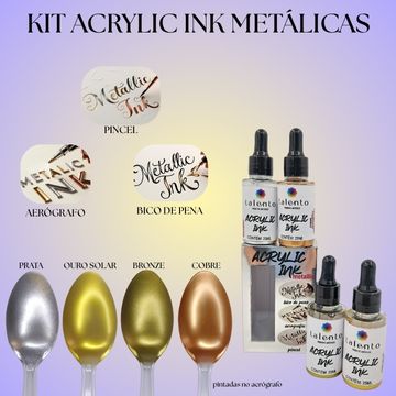 CAIXA ACRYLIC INK METALICAS