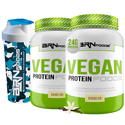 Kit 2x Vegan Protein 500g + Coqueteleira 600ml - BRN Foods
