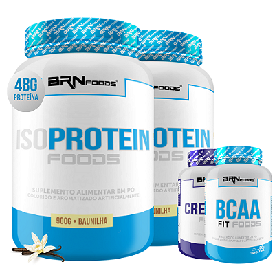 Kit 2x Iso Protein 900g + BCAA 100g + Creatina 100g - BRN Foods