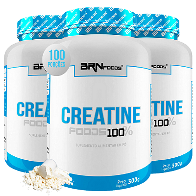 Kit 3x Creatina Monohidratada 100% Pura 300g - BRN Foods