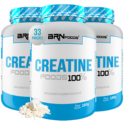Kit 3x Creatina Monohidratada 100% Pura 100g - BRN Foods
