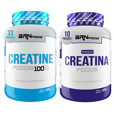 Kit Creatina 100% 100g + Premium Creatina 100g - BRN Foods